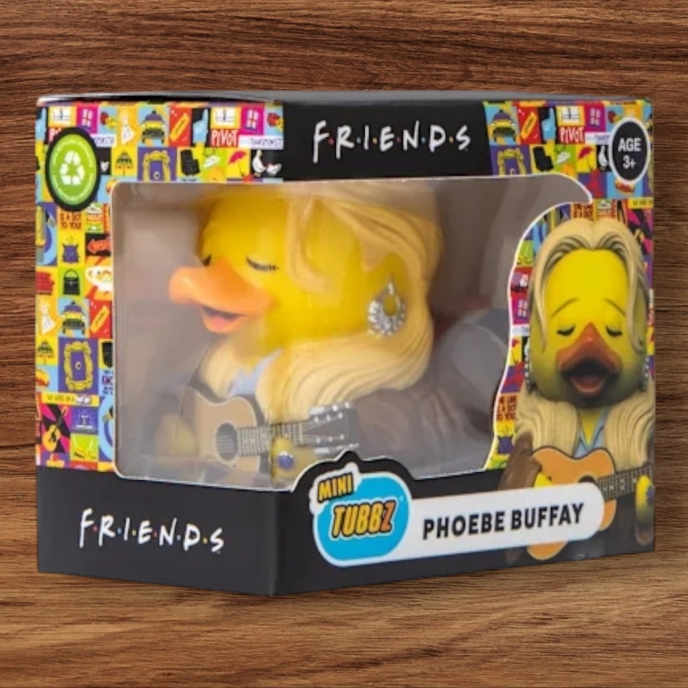 NIB Tubbz Mini Friends Set: Rachel Green, Phoebe Buffay, And Chandler Bing Ducks - Picture 7 of 16